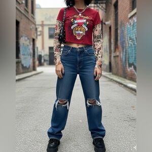 NWT Ed Hardy Love Tiger Hang Down Baby Tee Sz L